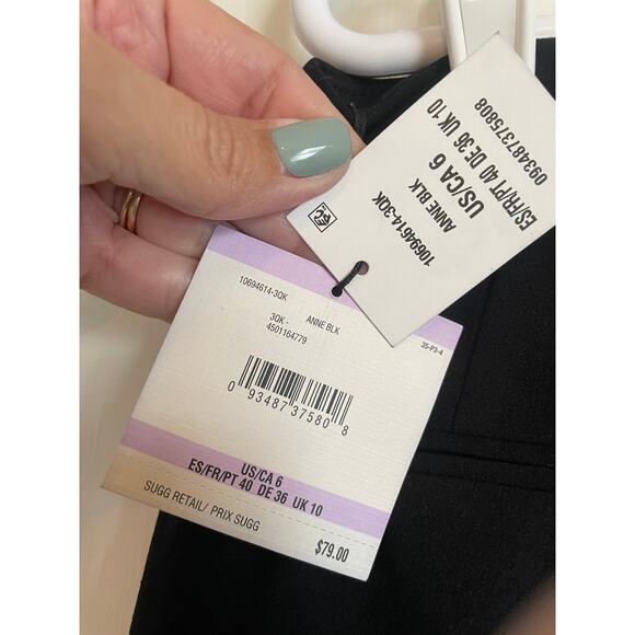 Anne Klein Suit Separates Black Pants Solid Ankle Tapered Zip Mid Rise Size 6 - Picture 4 of 6